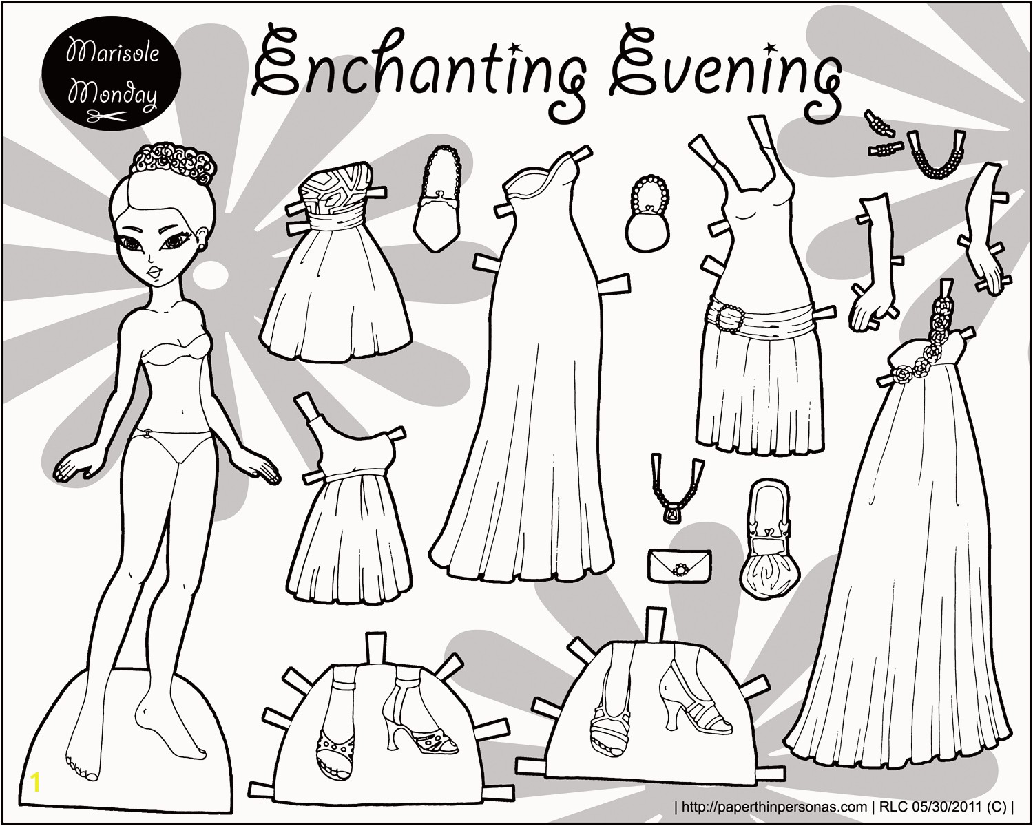 Marisole Monday Paper Doll Coloring Pages Beautiful Ballgowns Archives • Page 3 5 • Paper