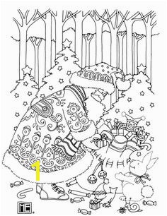 Santa free coloring book page from Mary Engelbreit