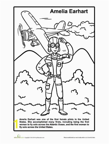 Mary Mcleod Bethune Free Coloring Pages Amelia Earhart Coloring Page Education Workbooks