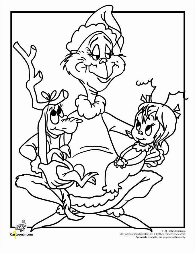 The Grinch Who Stole Christmas Coloring Pages Smiling Grinch Coloring Page – Cartoon Jr Plus others Rise of the Guardian Charlie Brown Mickey Mouse