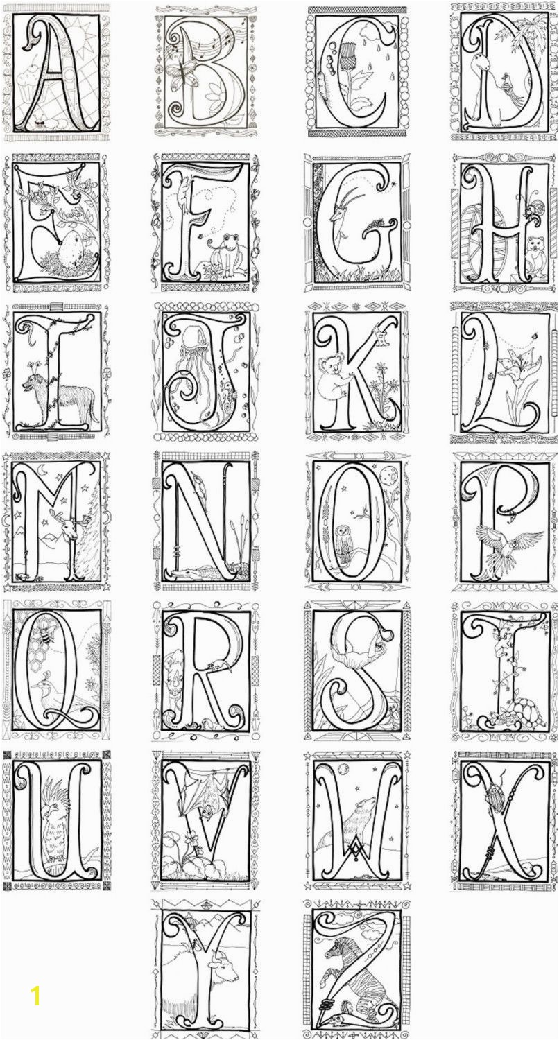 Launching Me val Illuminated Letters Coloring Pages Alphabet Poster 8 00 Via Etsy Lettering