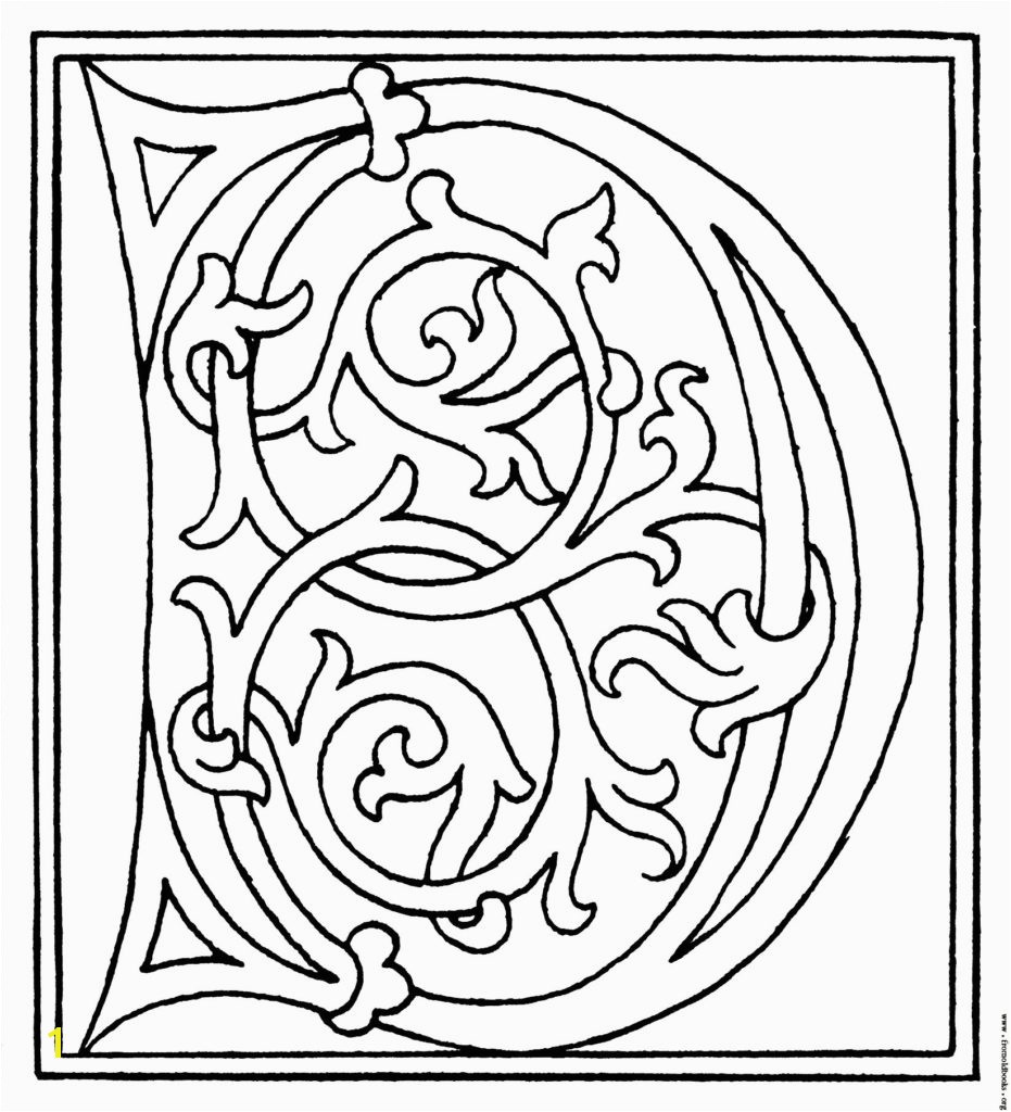 Launching Me val Illuminated Letters Coloring Pages Alphabet Initial D Colouring 7 Fototo Me