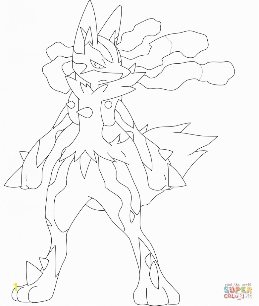 867x1024 Mega Lucario Coloring Page