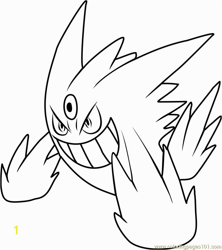 Mega Gengar Pokemon Coloring Page