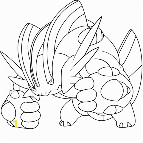 Mega Swampert Pokemon coloring page