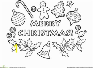 First Grade Holidays Worksheets Merry Christmas Coloring Page