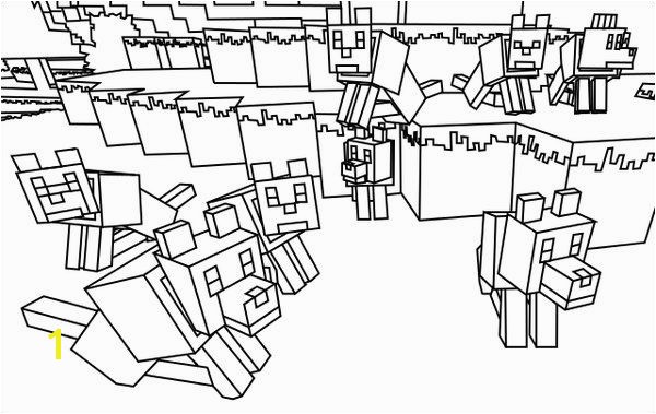 Minecraft Wolves Coloring Pages 600379