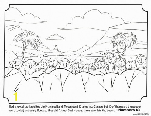 Moses In the Desert Coloring Pages Joshua and the Promised Land Coloring Page Beautiful Twelve Spies