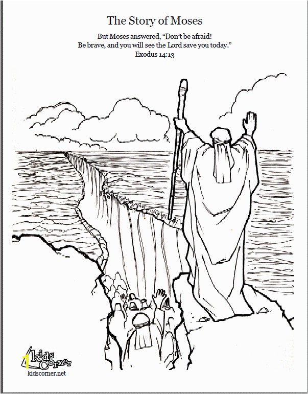 Story of Moses Coloring page script and Bible story story of moses