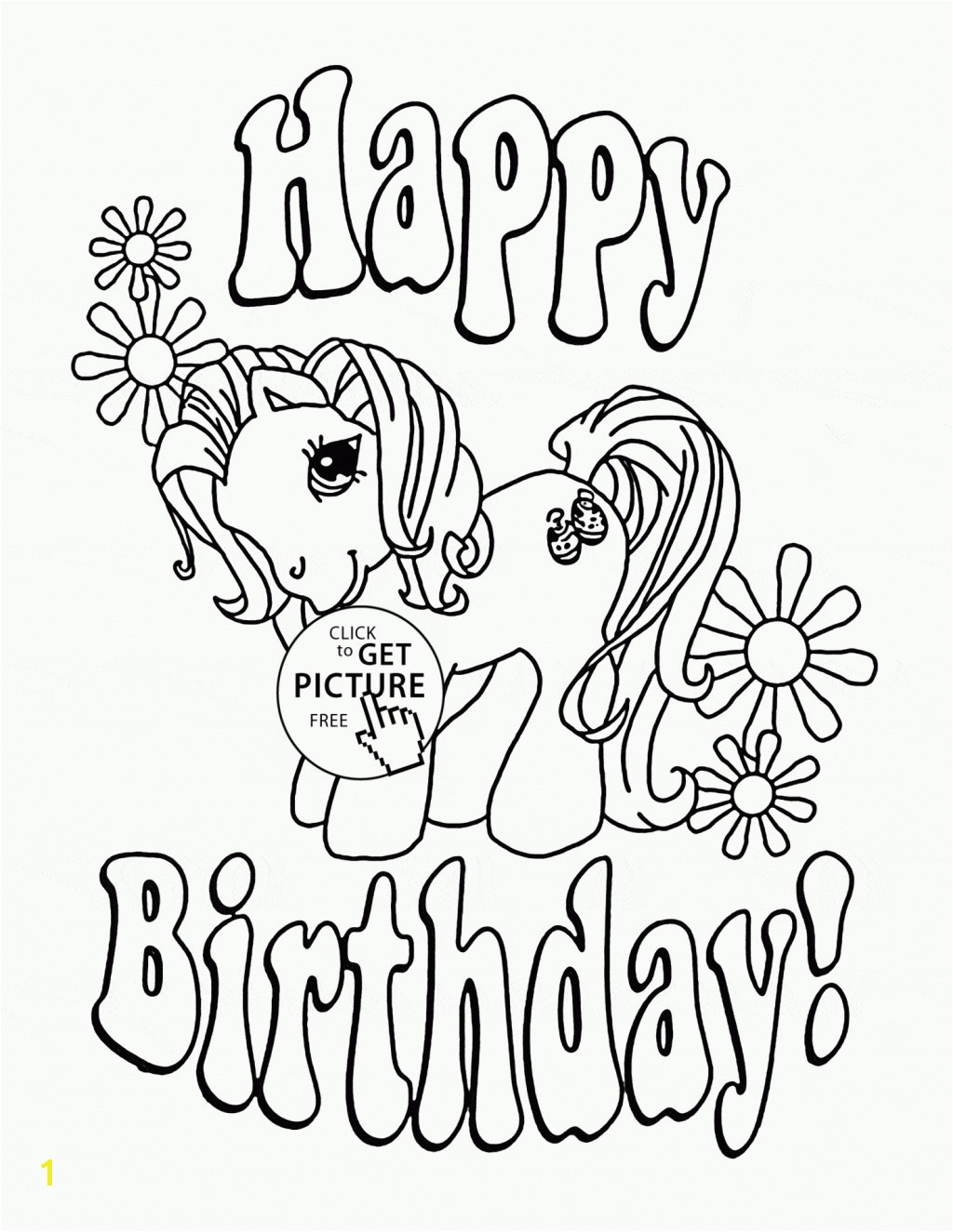 Awesome My Little Pony Happy Birthday Coloring Page Unconditional Pages Alert Famous