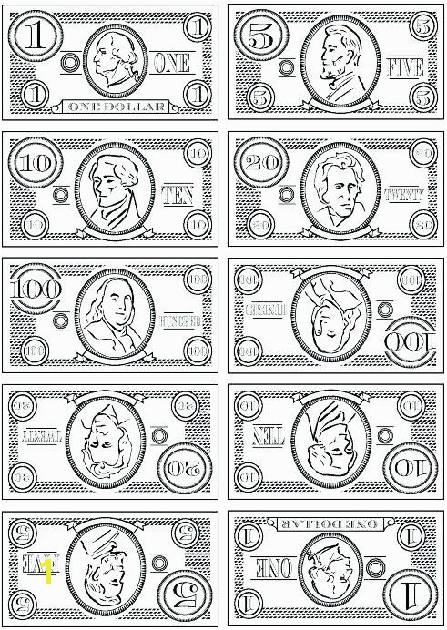 Play Money Coloring Sheets Pages Printable Game For