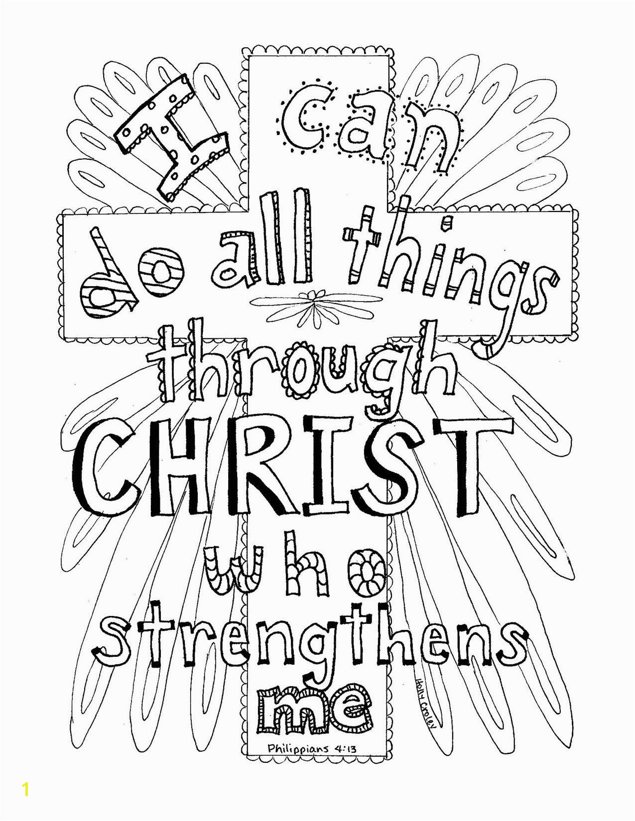 Philippians 4 13 Scripture coloring page