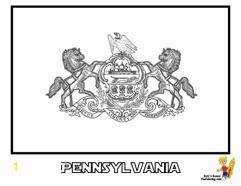 Pennsylvania State Flag Coloring Page