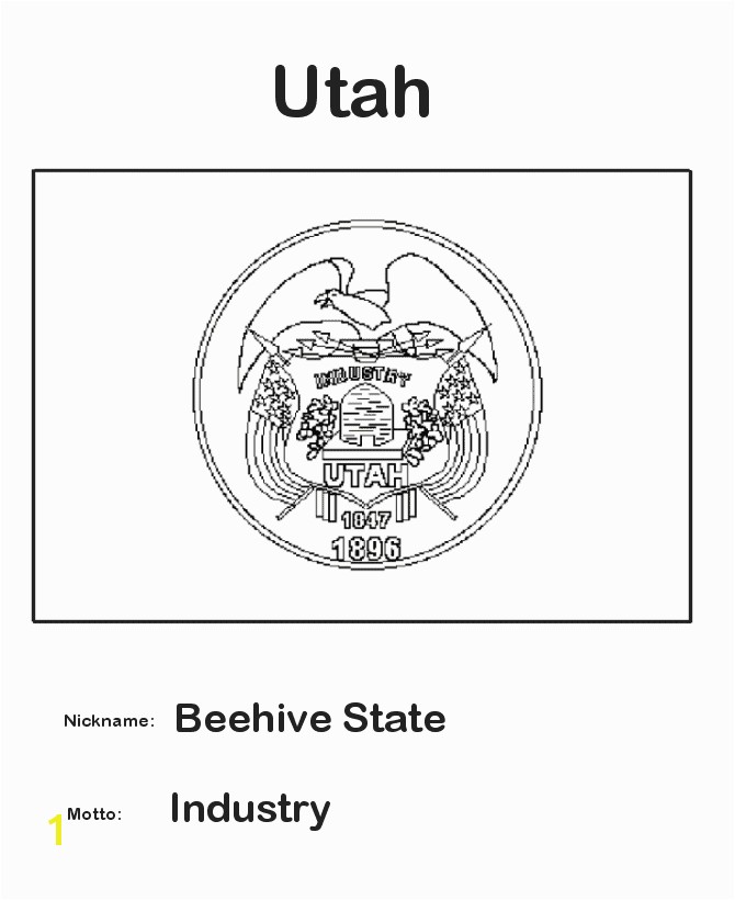 Utah State Flag Coloring Page