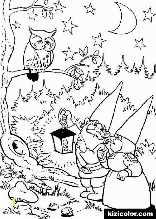 Owl In A Tree Coloring Page David the Gnome and Lisa Found An Owl Up Tree Free Printable