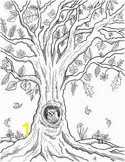 Make it easy crafts Free printable autumn owl tree coloring page