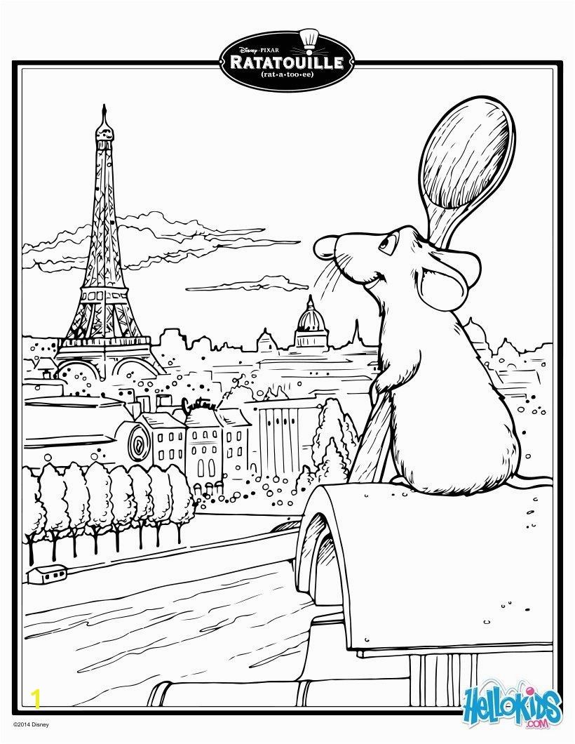 Paris Coloring Pages for Kids Ratatouille S Remy In Paris Coloring Page Coloring