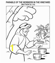 Coloring page for Matthew 20 1 16 parable of the workers in the