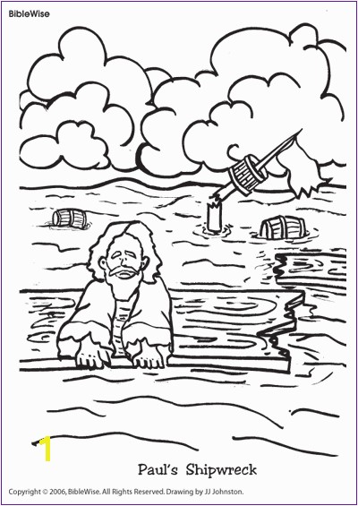 Paul and the Shipwreck Coloring Page Coloring Paul S Shipwreck Kids Korner Biblewise