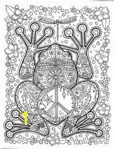 INSTANT DOWNLOAD Peace Frog Coloring Page Easy to use