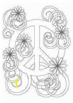 flower power hippy Colouring Pages Flower Peace Symbol Buzzle Printable Templates