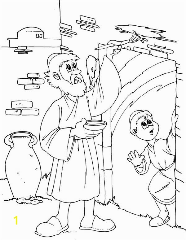 Children of Israel Do the Gods mand to Mark Their Door on Passover Coloring Page