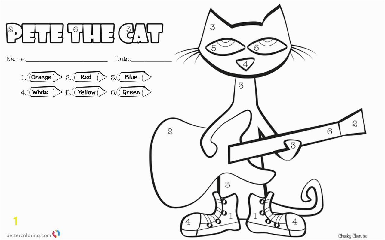pete the cat coloring sheet helpful pete the cat coloring pages play guitar color by number free
