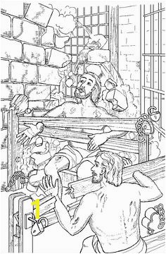 Paul and Silas in Prison coloring page This coloring page will help you prepare your Sunday school lesson on Acts on the Bible story of Paul and Silas in