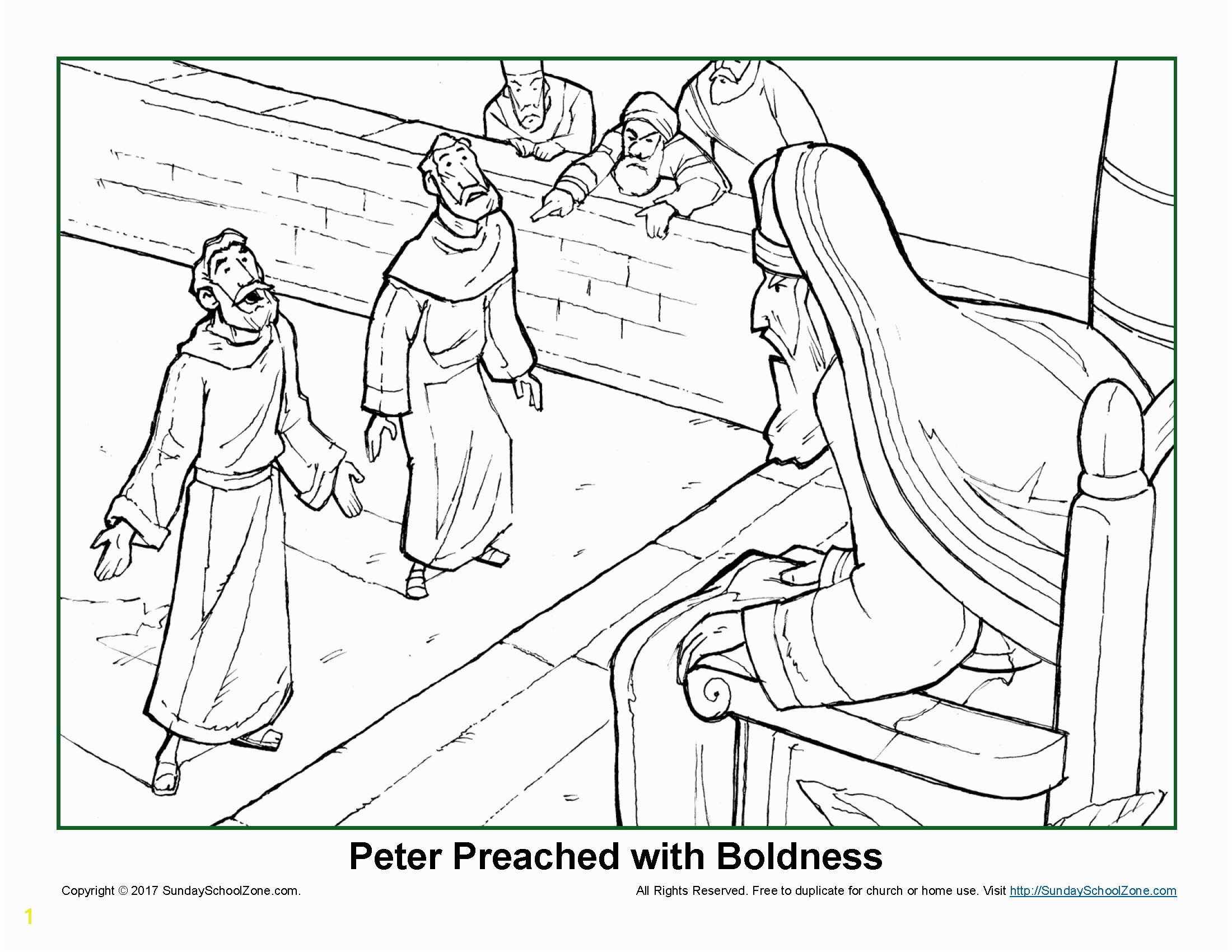Useful Peter And John In Jail Coloring Page Preached With Boldness Sunday School Zone
