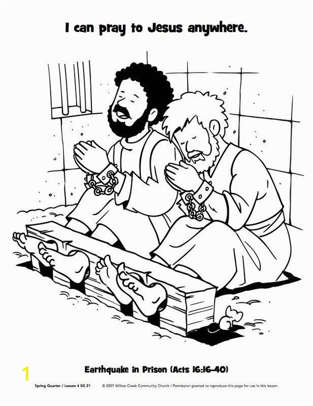 Paul And Silas In Jail Coloring Page