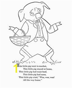 BlueBonkers Nursery Rhymes Coloring Page Sheets This Little Pig Mother Goose