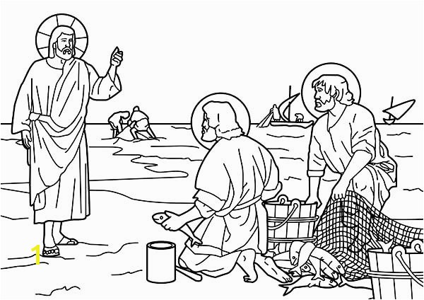 Philip and the Ethiopian Man Coloring Pages Awesome Miraculous Catch Fish Coloring Page Crafting the Word God Image