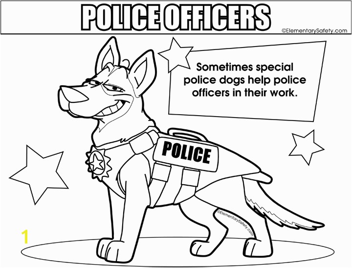 Police Dogs Coloring Police ficers Colouring Pages Police