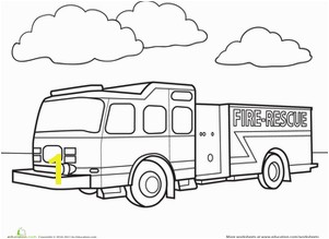 Preschool Coloring Worksheets Fire Truck Coloring Page