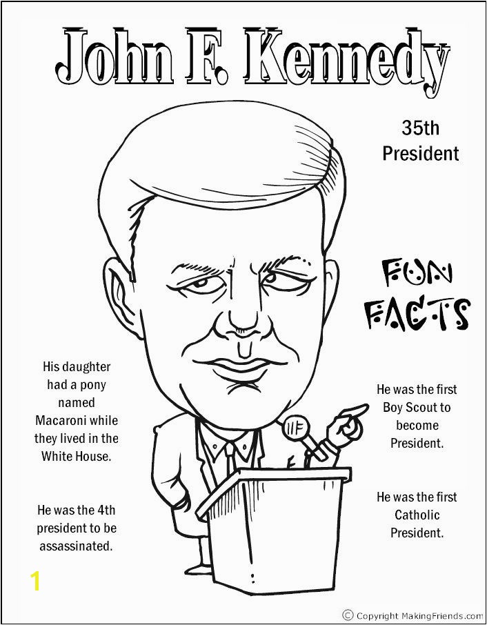 John F Kennedy Coloring Page