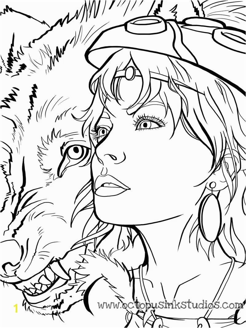 Princess Mononoke Coloring Pages | divyajanani.org