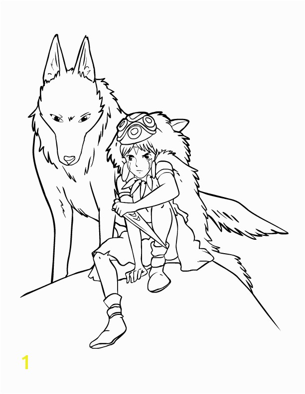 Princess Mononoke Coloring Pages Princess Mononoke Coloring Page Princess Mononoke