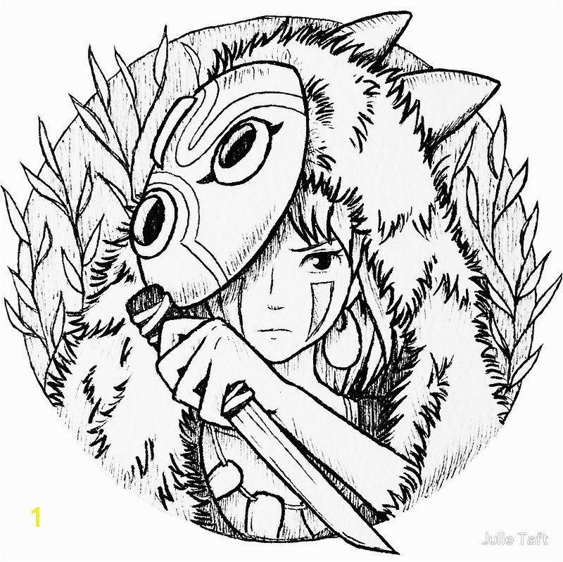 800x799 Princess Mononoke San Drawing Stickers by Julie Taft Redbubble