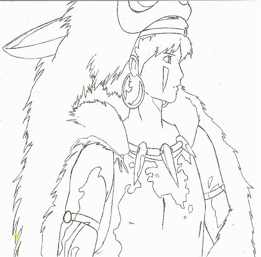 Princess Mononoke San coloring page