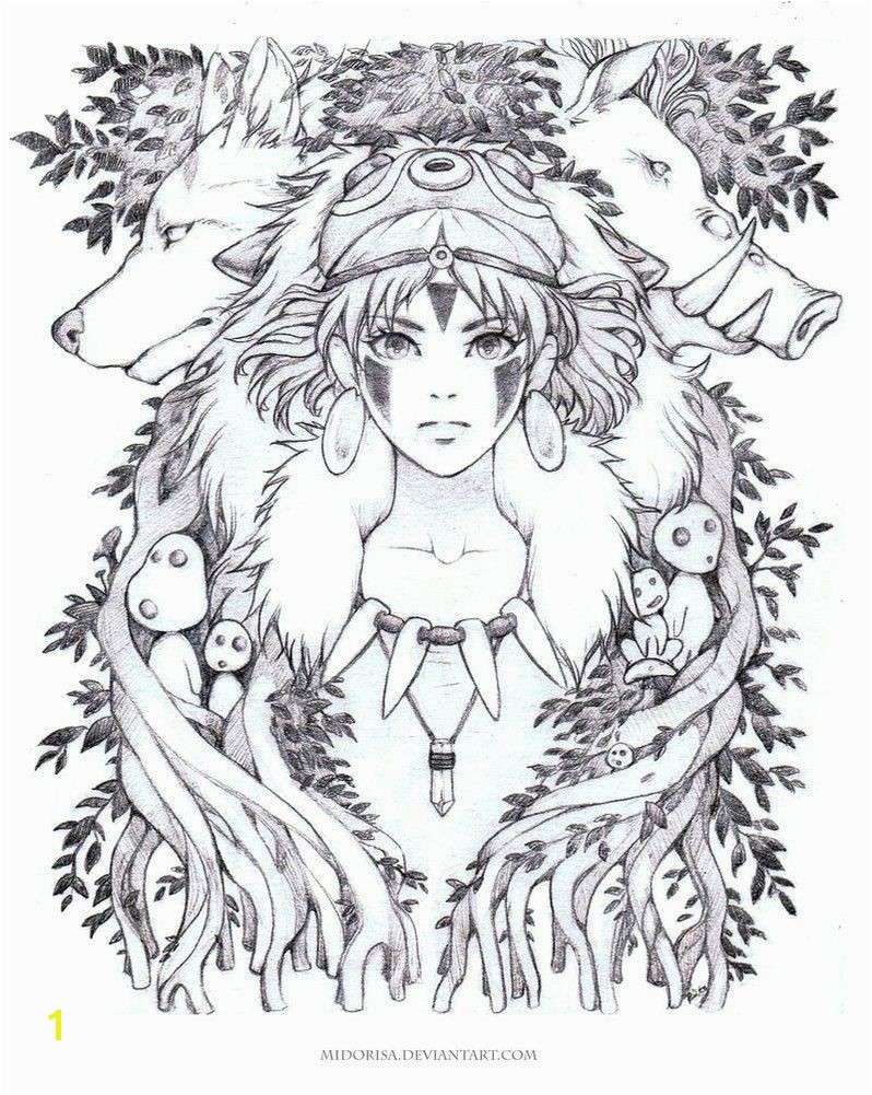 Reliable Princess Mononoke Coloring Pages By Midorisa Deviantart Ghibli Pinterest