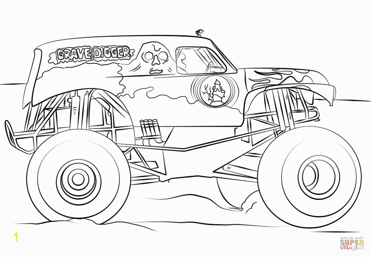 Best Monster Truck Coloring Pages Vector Drawing Art Library And Page