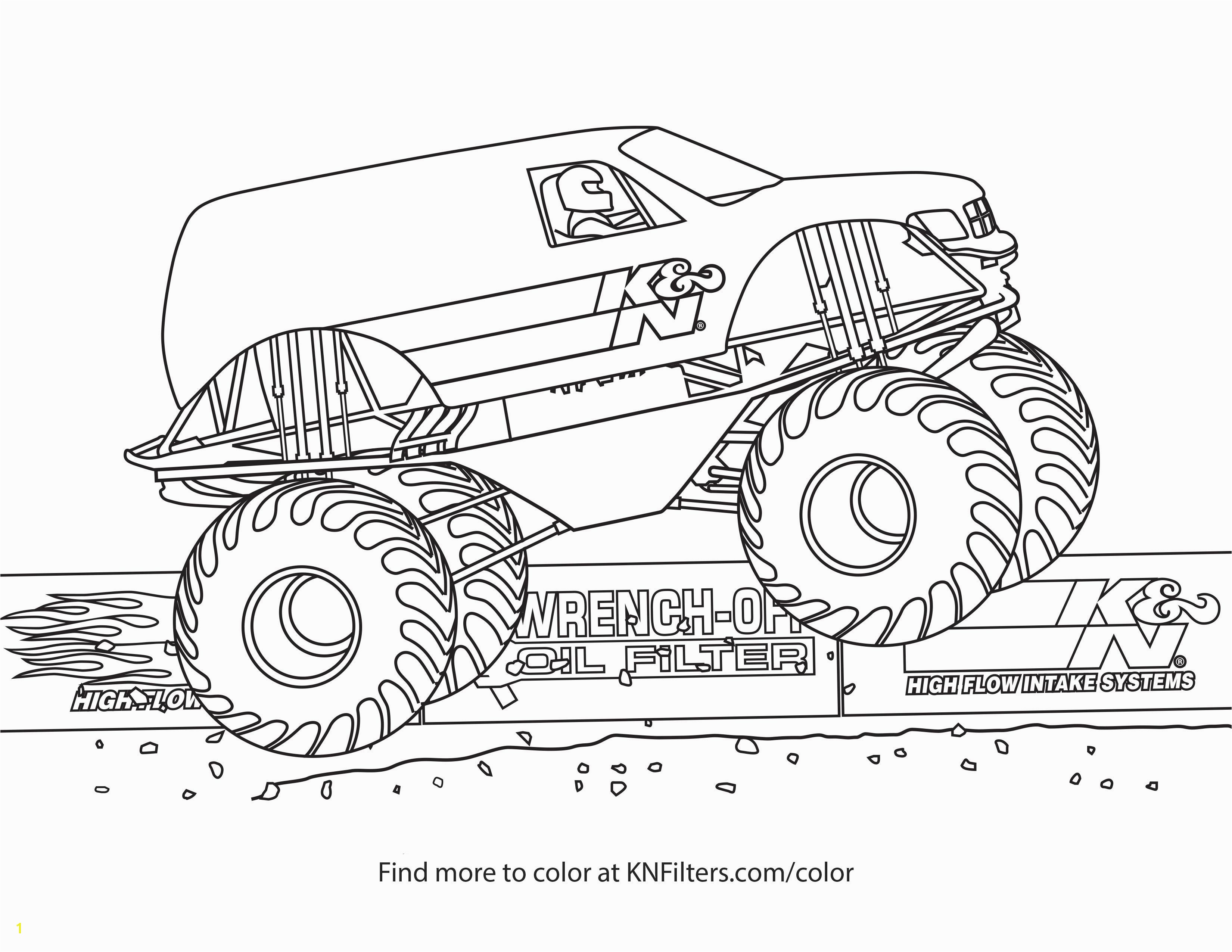 Monster Truck K&N Printable Coloring Page