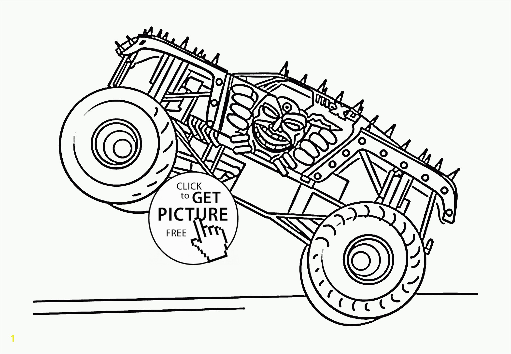 Monster Truck Max D coloring page for kids transportation coloring pages printables free Wuppsy