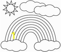 Rainbow and Clouds Coloring Page Free Printable Rainbow Coloring Pages