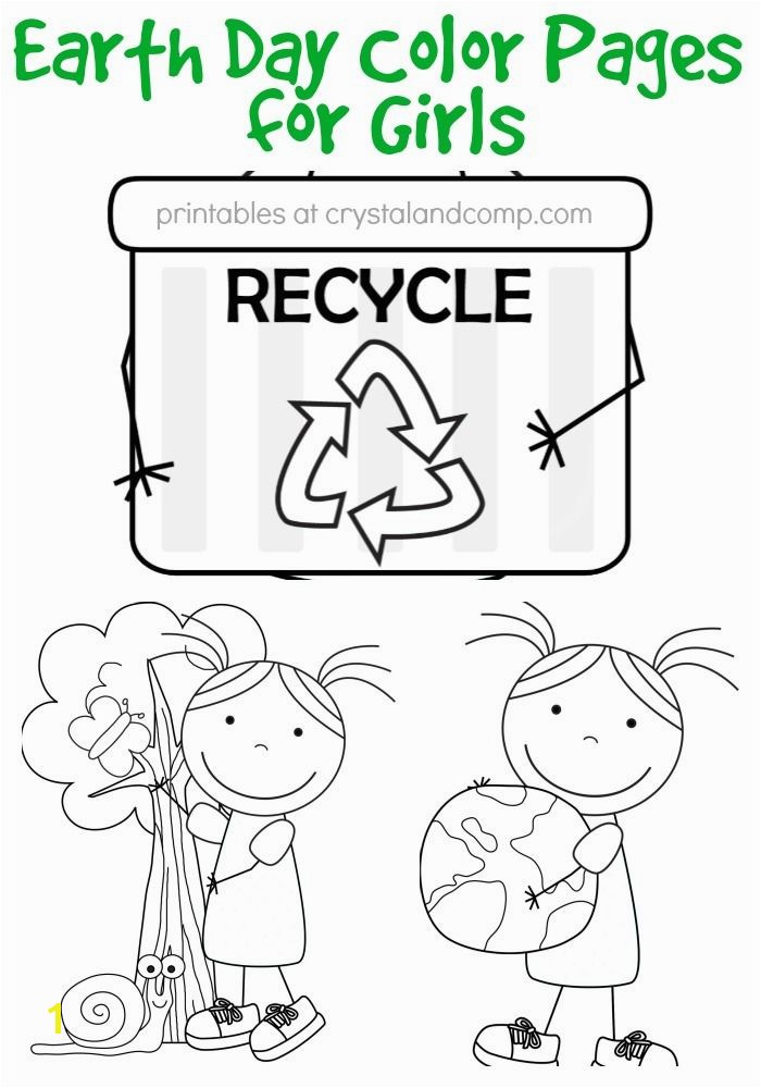kid color pages earth day for girls