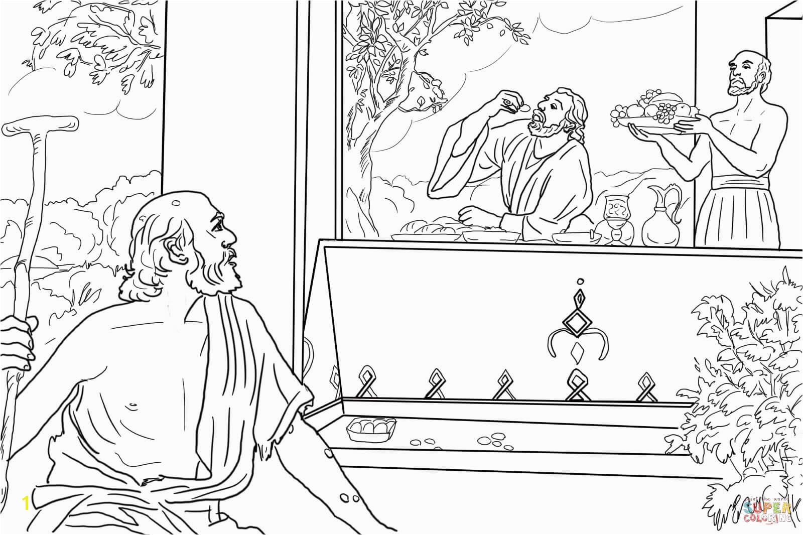 the Rich Man and Lazarus coloring pages