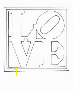 Colouring page of Robert Indiana s famous painting sculpture LOVE