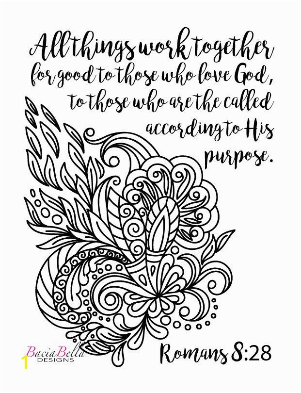 Romans 8 28 Coloring Page Zen Tangle Swirl Romans 8 28 Adult Coloring Page All Things Work