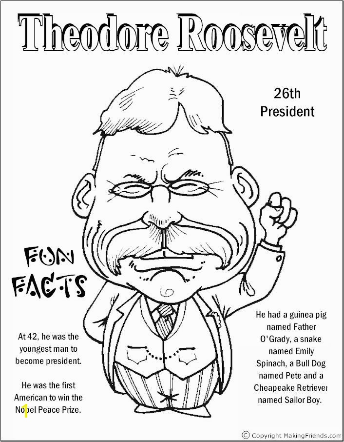 Theodore Roosevelt Coloring Page