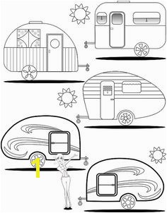 Adult Coloring Page Teardrop Trailers by ColorMyPages on Etsy